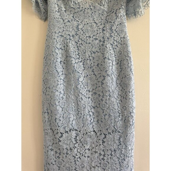 Bardot Karlie Cold Shoulder Black Lace women Dress Size 6 blue mini dress - Picture 7 of 16